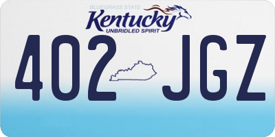 KY license plate 402JGZ