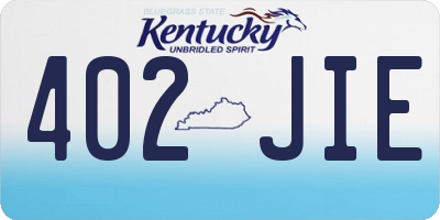 KY license plate 402JIE