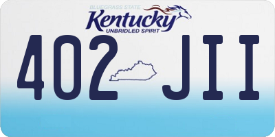 KY license plate 402JII