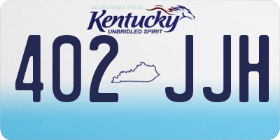 KY license plate 402JJH