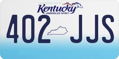 KY license plate 402JJS