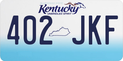 KY license plate 402JKF