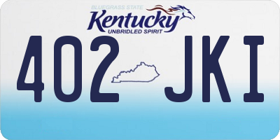 KY license plate 402JKI
