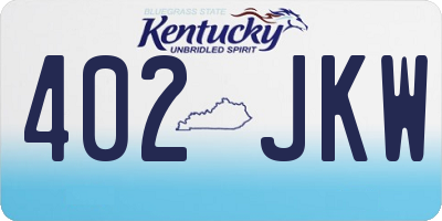 KY license plate 402JKW