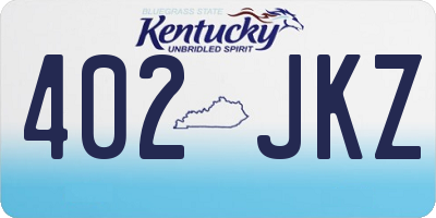 KY license plate 402JKZ