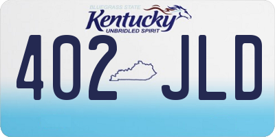 KY license plate 402JLD