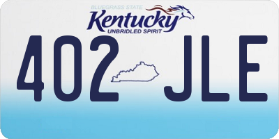KY license plate 402JLE
