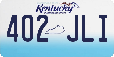 KY license plate 402JLI