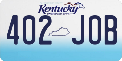 KY license plate 402JOB