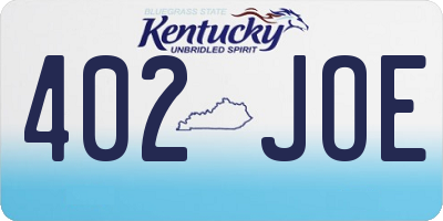 KY license plate 402JOE