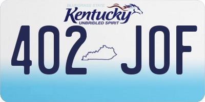 KY license plate 402JOF