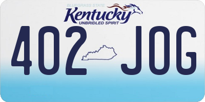KY license plate 402JOG