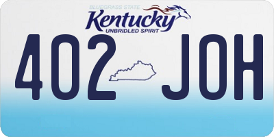 KY license plate 402JOH