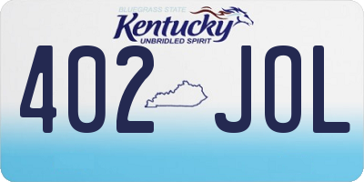 KY license plate 402JOL