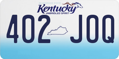 KY license plate 402JOQ