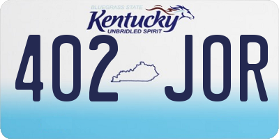 KY license plate 402JOR