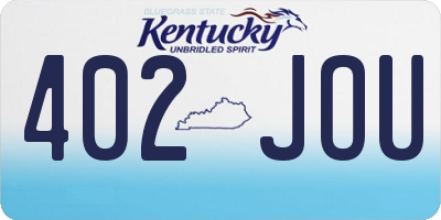 KY license plate 402JOU