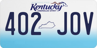KY license plate 402JOV