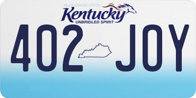 KY license plate 402JOY
