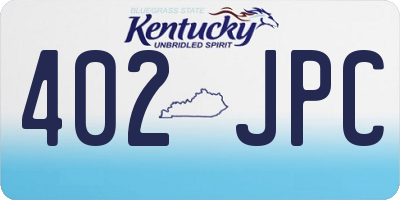 KY license plate 402JPC