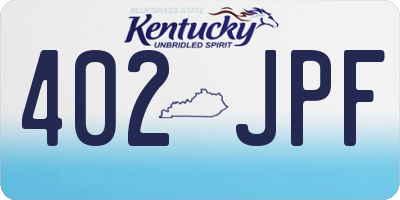 KY license plate 402JPF
