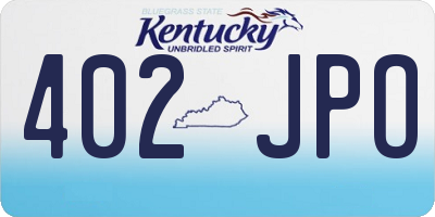 KY license plate 402JPO
