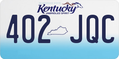 KY license plate 402JQC
