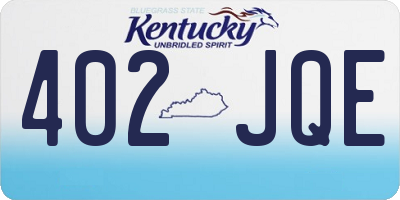 KY license plate 402JQE