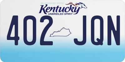 KY license plate 402JQN