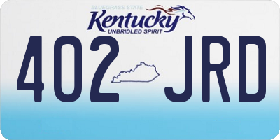 KY license plate 402JRD