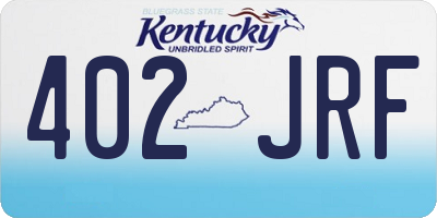KY license plate 402JRF