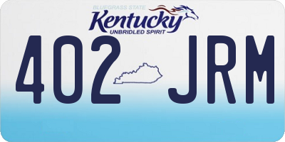 KY license plate 402JRM