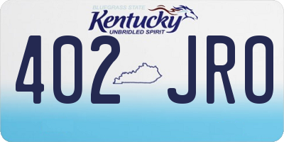 KY license plate 402JRO