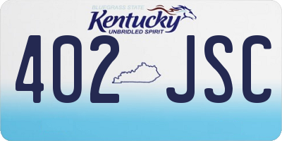 KY license plate 402JSC