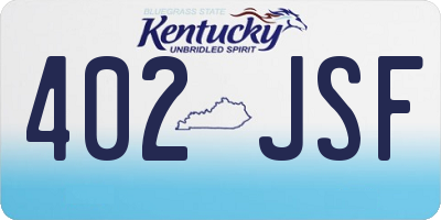 KY license plate 402JSF