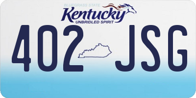 KY license plate 402JSG