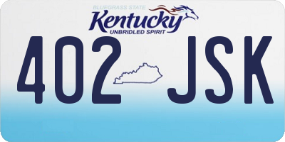 KY license plate 402JSK