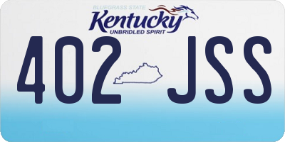 KY license plate 402JSS