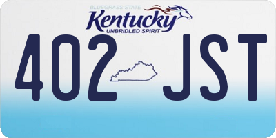 KY license plate 402JST