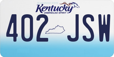 KY license plate 402JSW