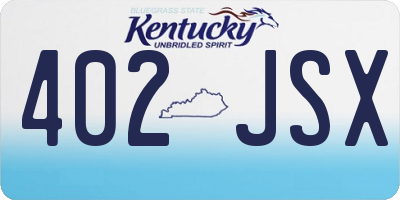 KY license plate 402JSX