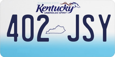KY license plate 402JSY