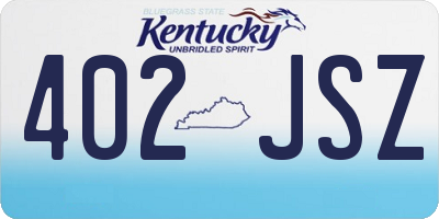 KY license plate 402JSZ