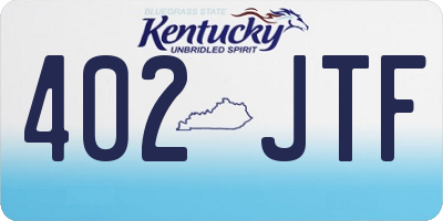 KY license plate 402JTF