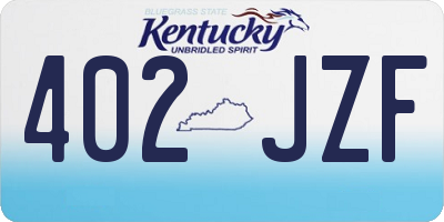 KY license plate 402JZF