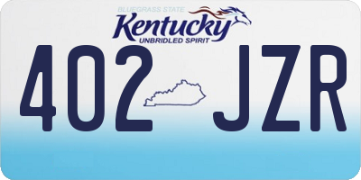 KY license plate 402JZR