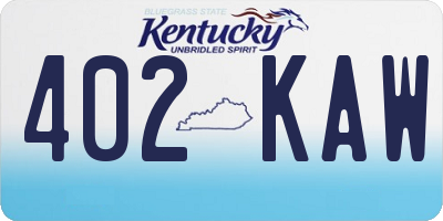 KY license plate 402KAW
