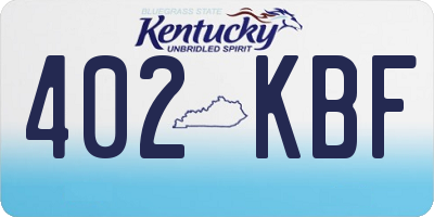 KY license plate 402KBF