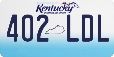 KY license plate 402LDL