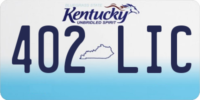 KY license plate 402LIC